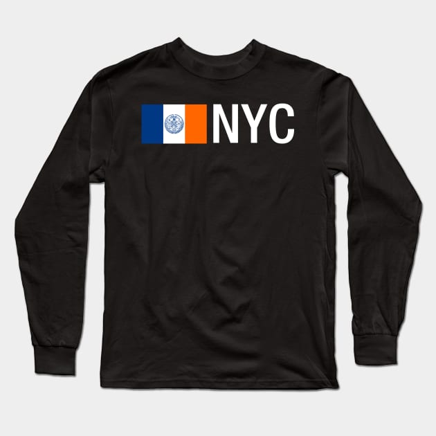 NYC - New York City Flag Long Sleeve T-Shirt by CityNoir